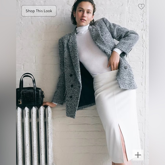 J. Crew pencil midi skirt in four seasons stretch ivory - Picture 9 of 15